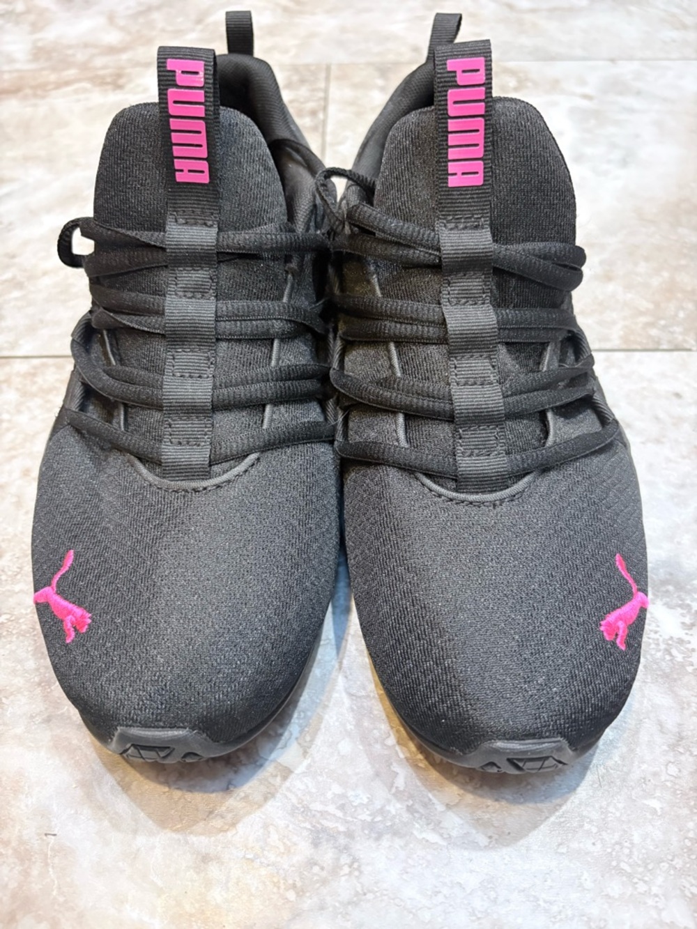 Puma Women's Black Athletic Shoes with Pink Logo new without box